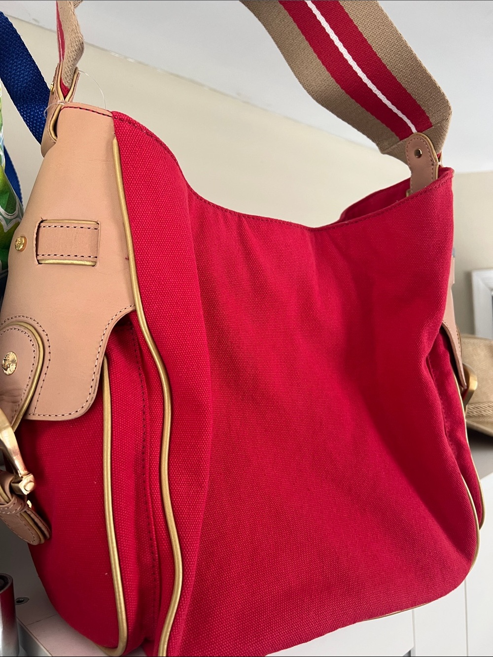 Gianni Bini Nautical Canvas bag red